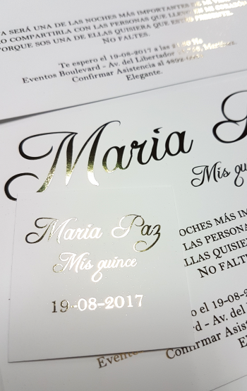 Tarjeta de casamiento, despues de la ceremonia, mapa, regalos, presentes, souvenirs. Sectorizado dorado o plateado