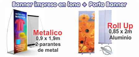 Banners con porta banners, banners de pie